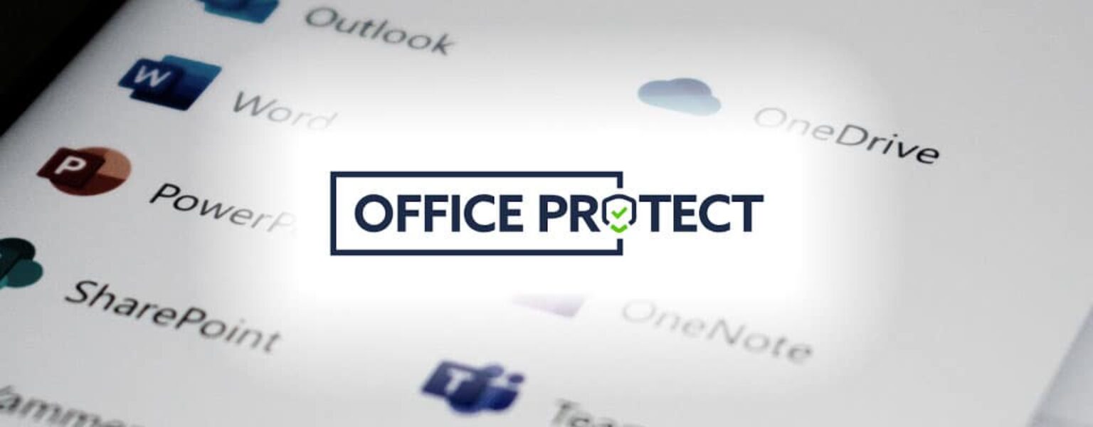 Office Tech logo over top of Microsoft 365 apps