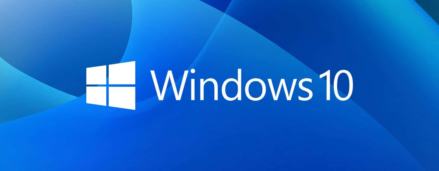 Windows 10 logo on desktop background