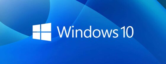 Windows 10 logo on desktop background